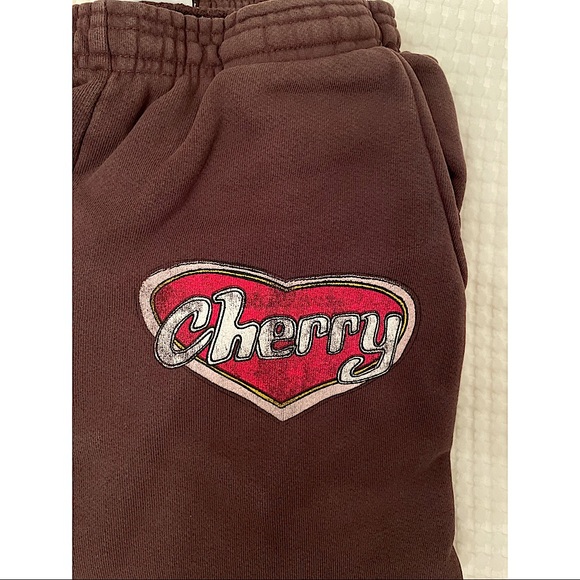 Cherry LA Pants - Cherry LA Valentines Day Sweat Pants Espresso XS